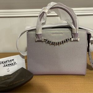 NWT Charles and Keith Iridescent Lilac Satchel